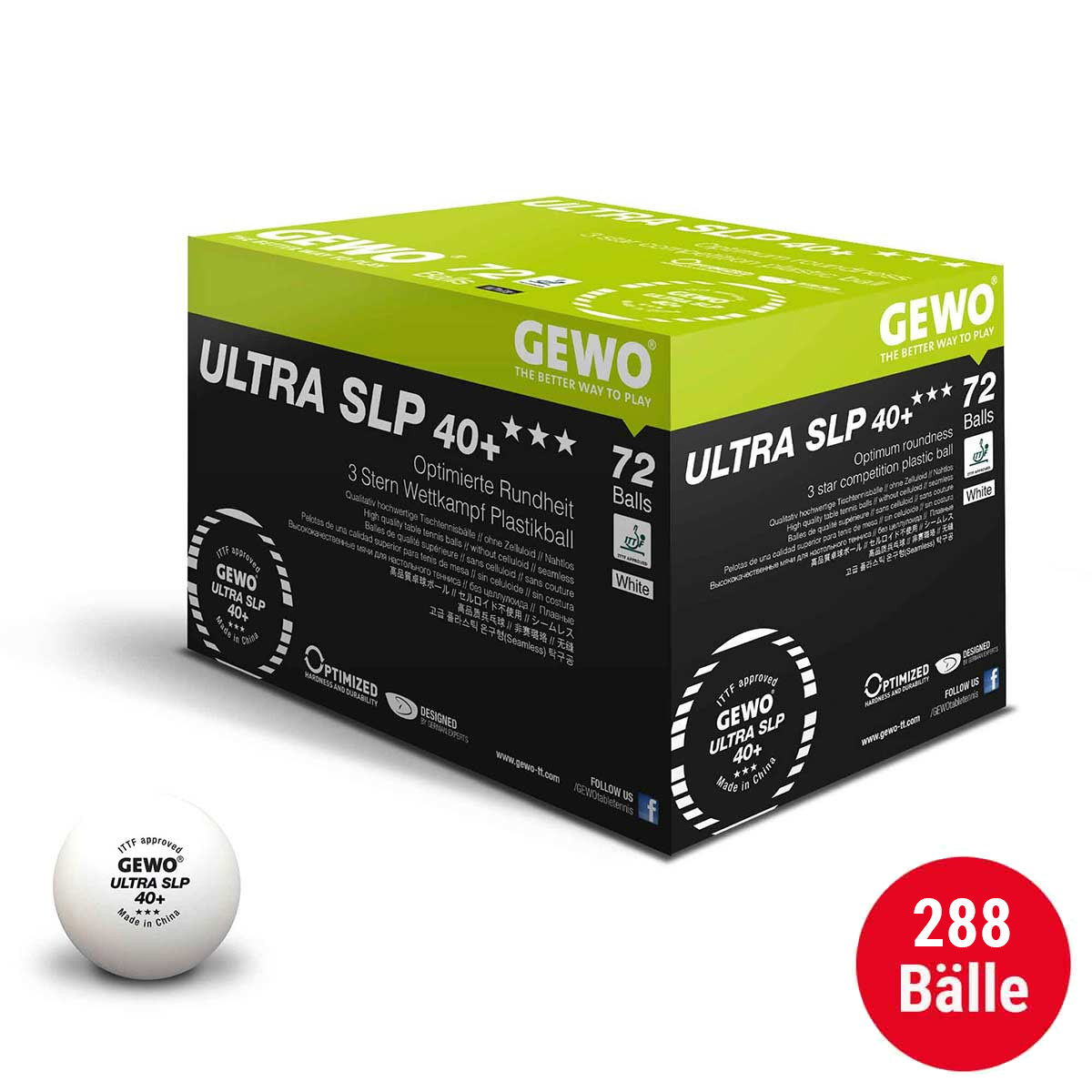 GEWO Set 4x Ball Ultra SLP 40+ *** 72er weiß