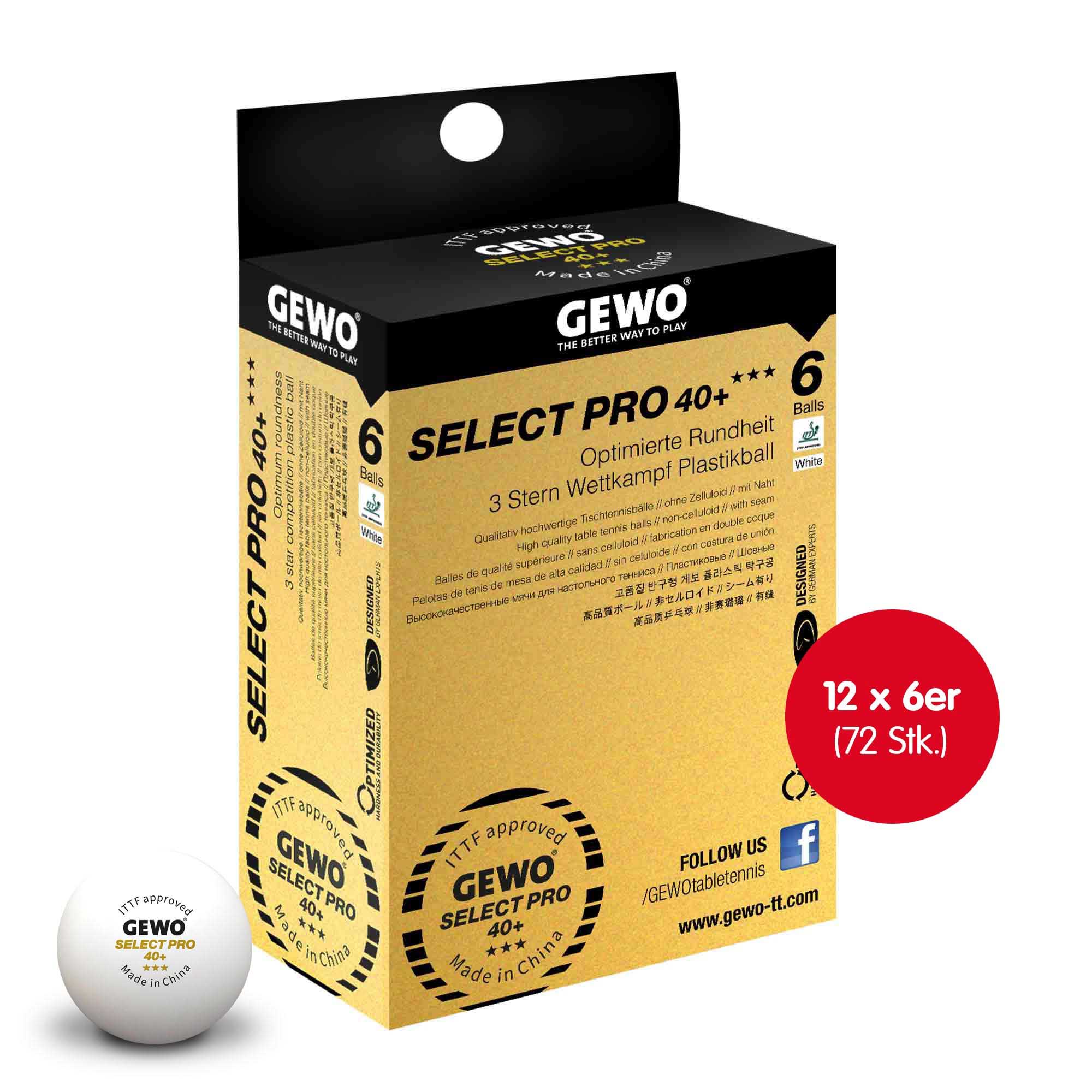 GEWO Select Pro 40+ *** 12x 6er Schachtel weiß