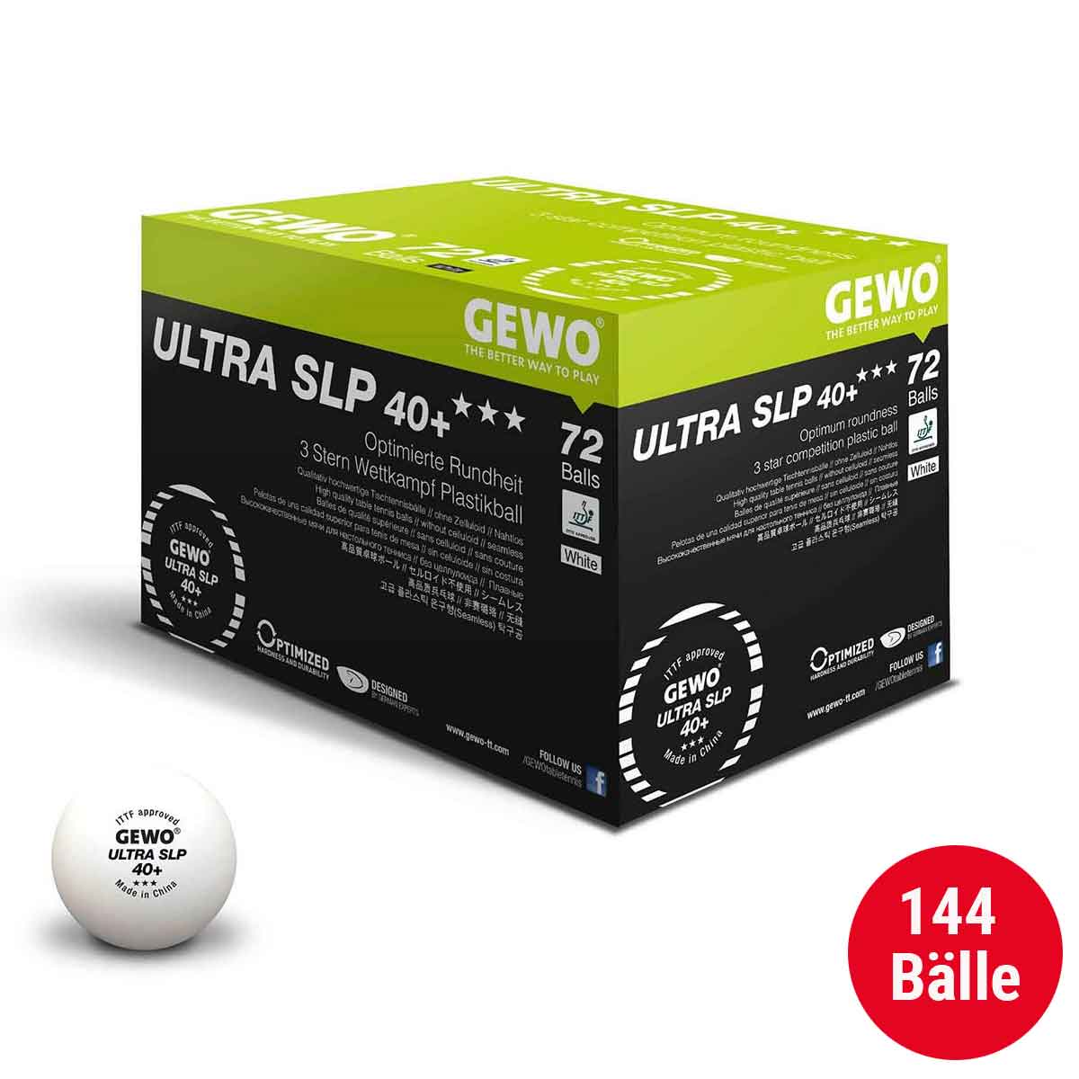 GEWO Set 2x Ball Ultra SLP 40+ *** 72er weiß