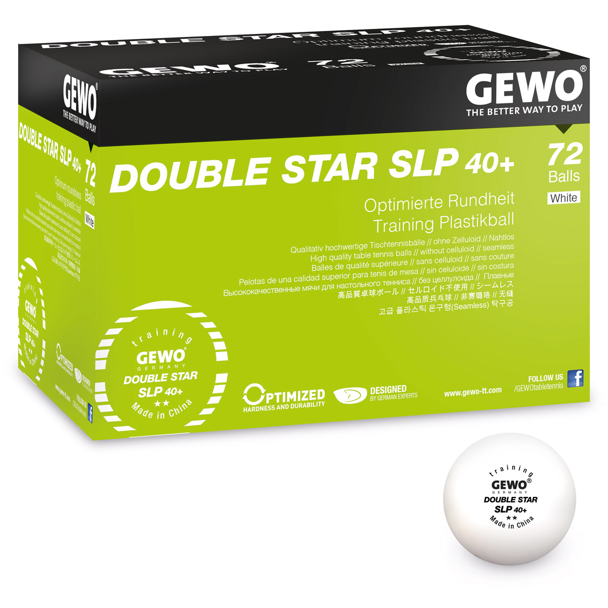 GEWO Ball Double Star SLP40+ 72er weiß