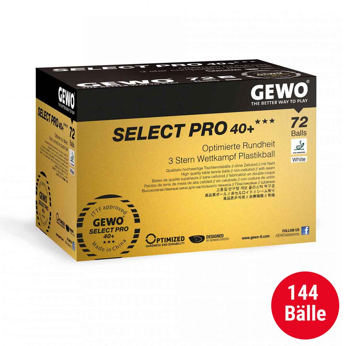 GEWO Set 2x Ball Select Pro 40+ *** 72er weiß