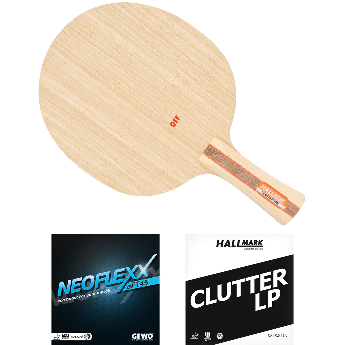 HALLMARK Schläger: Holz Combination mit GEWO Neoflexx eFT45 + Clutter-LP