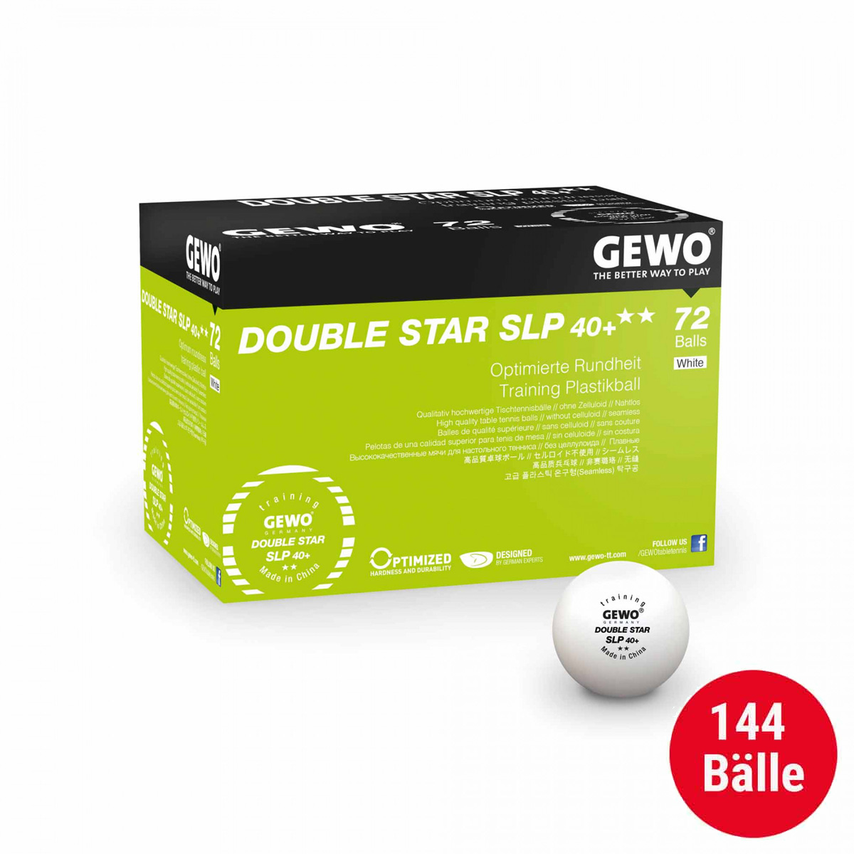 GEWO Set 2x Ball Double Star SLP40+ 72er weiß